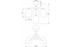 Люстра на штанге Eurosvet Loona 60161/4 латунь - 3