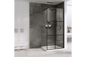 Душевая перегородка ABBER Immer Offen 120 профиль черный (AG62120B8) - 2