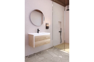 Тумба под раковину Sanvit Линк 90 светлое дерево - белый глянец - 2