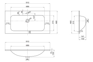Раковина мебельная BelBagno 90 белый - 3