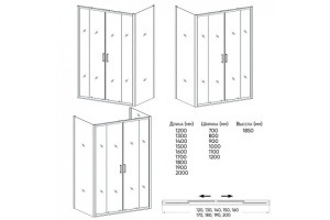 Душевой уголок Veconi Rovigo RV-045 120x90 профиль хром (RV045-12090PR-01-19C1) - 2