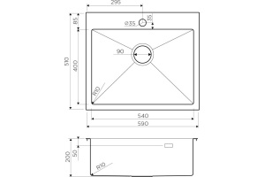Мойка кухонная Omoikiri Akisame 59-LG 4973082 светлое золото - 2
