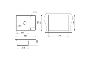 Мойка кухонная Paulmark Weimar 65 серый матовый - 3