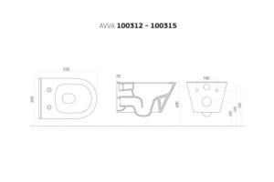 Чаша для подвесного унитаза Boheme Avva черная матовая без сиденья - 2