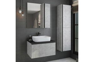 Тумба с раковиной Comforty Эдинбург 75 бетон светлый - 2