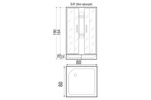 Душевая кабина с поддоном River Quadro Б/К 80/24 MT (10000002241) - 3