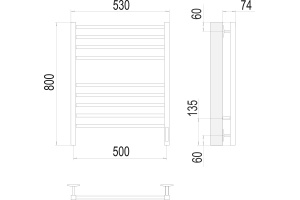 Электрический полотенцесушитель Terminus Сицилия П8 500x800 Черный матовый - 3
