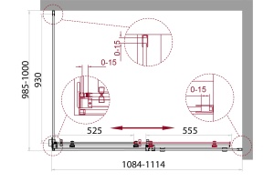 Душевой уголок BelBagno Acqua 110х100 хром (ACQUA-AH-1-110/100-C-Cr) - 2