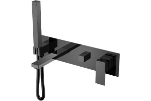 Смеситель для ванны с душем Boheme Qubic сталь матовый