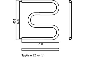 Водяной полотенцесушитель Terminus M-образный 600х700 Хром - 3