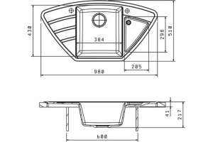 Мойка кухонная Florentina Липси 980С шампань - 2