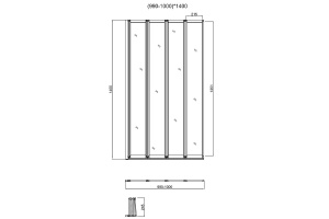 Душевая шторка на ванну Vincea 100х140 хром стекло прозрачное - 2