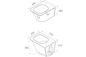 Чаша для подвесного унитаза Boheme Mirage белая глянцевая без сиденья - 3