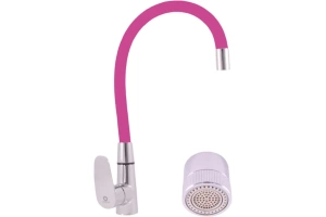 Смеситель для кухни Rav Slezak Amur с гибким изливом хром - розовый - 2