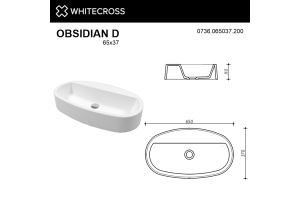 Раковина накладная Whitecross Obsidian D 65x37 белая матовая - 3