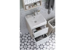 Комплект мебели Aquaton Сканди 45 белый - светлое дерево - 2