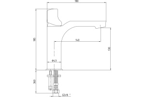 102108986HEX Myra смеситель для раковины 130 без донного клапана - 2
