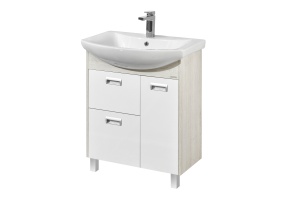 Тумба под раковину Aquaton Бекка 70 белый - светлое дерево - 2