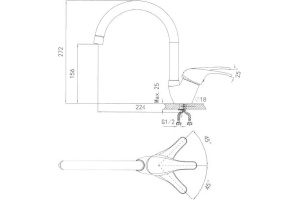 Смеситель Granula GR-1024 базальт, для кухонной мойки - 2