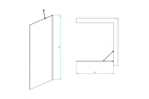 Душевая перегородка RGW Walk In 120х195 черная стекло прозрачное - 2