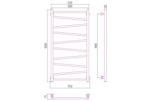 Полотенцесушитель водяной ДР Сирокко 1000х500 (Без покрытия) - 3