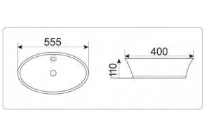 Раковина накладная Ceramalux N белый (9436) - 3