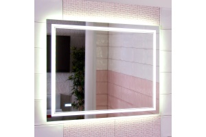 Зеркало Бриклаер Эстель-2 100 с подсветкой, с часами, сенсор на корпусе - 2