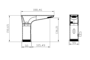 Смеситель для раковины электронный BelBagno Kraft хром (KRAFT-ELV-CRM) - 2