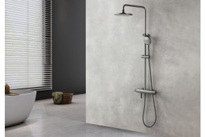 Душевая стойка Lemark Bronx c термостатом, графит LM3772GM - 2