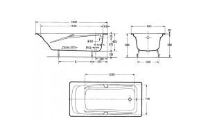 Чугунная ванна Jacob Delafon Repos 180x85 см (E2903-00) - 3