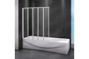 Шторка на ванну Cezares Relax V-5-120/140-C-Bi стекло прозрачное