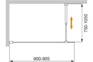 Шторка на ванну Cezares Liberta V-1-90/155-C-NERO - 3