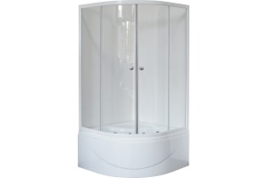 Душевой уголок Royal Bath BK 100х100 с поддоном профиль белый стекло прозрачное