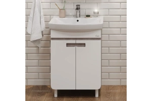 Тумба под раковину Onika Харпер 55 белый/мешковина (105557) - 2