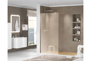 Душевая перегородка Cezares Liberta 120х195 хром стекло бронзовое - 2