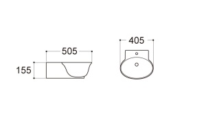 Раковина подвесная Aquatek КЛАССИК AQ5040-00 505*405*155 мм - 2