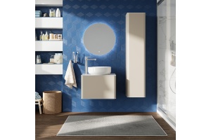 Мебель для ванной STWORKI Ноттвиль 60 бежевый шелк, с отверстием под смеситель