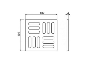 Дизайновая решетка 102×102×5 латунь – хром, MPV001 - 2