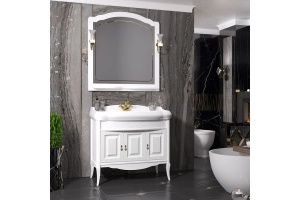 Зеркало с полкой Opadiris Лоренцо 100 белый матовый - 2