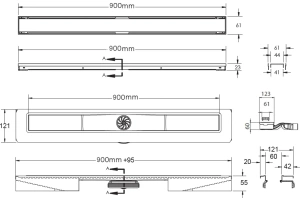 Душевой лоток Berges B1 Keramik 90 хром глянцевый - 2