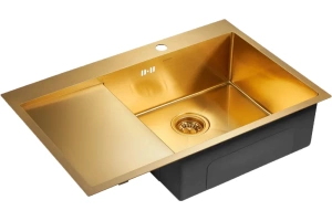 Мойка кухонная Paulmark Atlan 78 R брашированное золото - 2