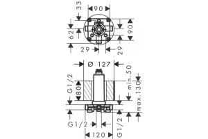 24010180 HG Rainmaker Select 460 с потолочным подсоединением (скрытая часть) - 2
