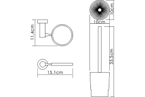 Ершик для унитаза WasserKraft белый - хром - 3