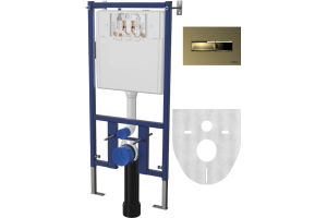 Система инсталляции для унитазов DIWO 4501 с кнопкой смыва 7325 золотая