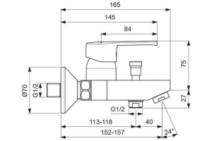 Смеситель для ванны Vidima Uno (BA322AA) - 2