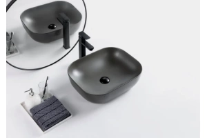 Раковина накладная BelBagno 50 см серый матовый (BB1302-H311) - 2