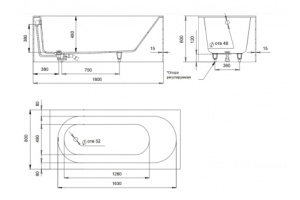 Ванна из искусственного камня Salini Fabia 180x80 102612M S-Sense, матовый - 3