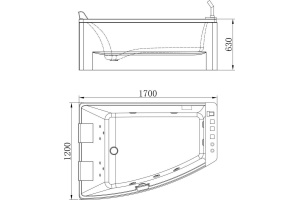 Акриловая ванна Orans BT-65100 XL - 2