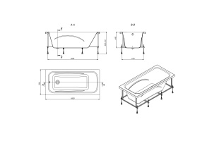 Акриловая ванна Roca Line 160x70 ZRU9302985 - 3