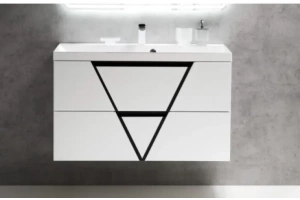 Тумба под раковину Belbagno Vittoria 100х57 Bianco/Nero Lucido (VITTORIA-1000-2C-SO-BNL)